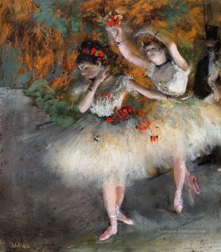 Deux danseurs entrent sur scène Edgar Degas Peinture à l'huile